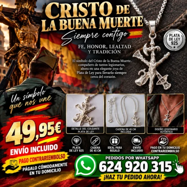 Crucifijo y cadena · Plata de ley